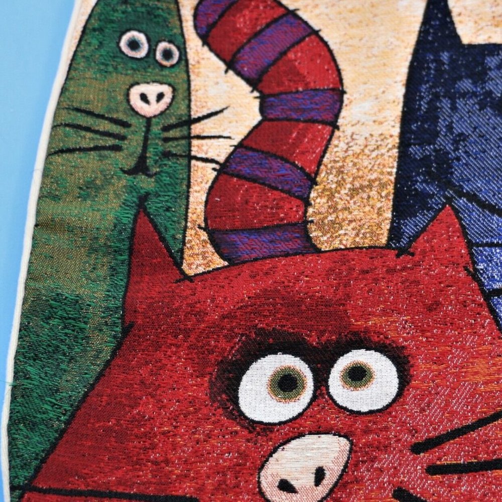 Tapestry Bag Tote Cats Shopping Beach Gym Shoulder 16"x 15" Unique Design New - Picture 5 of 13